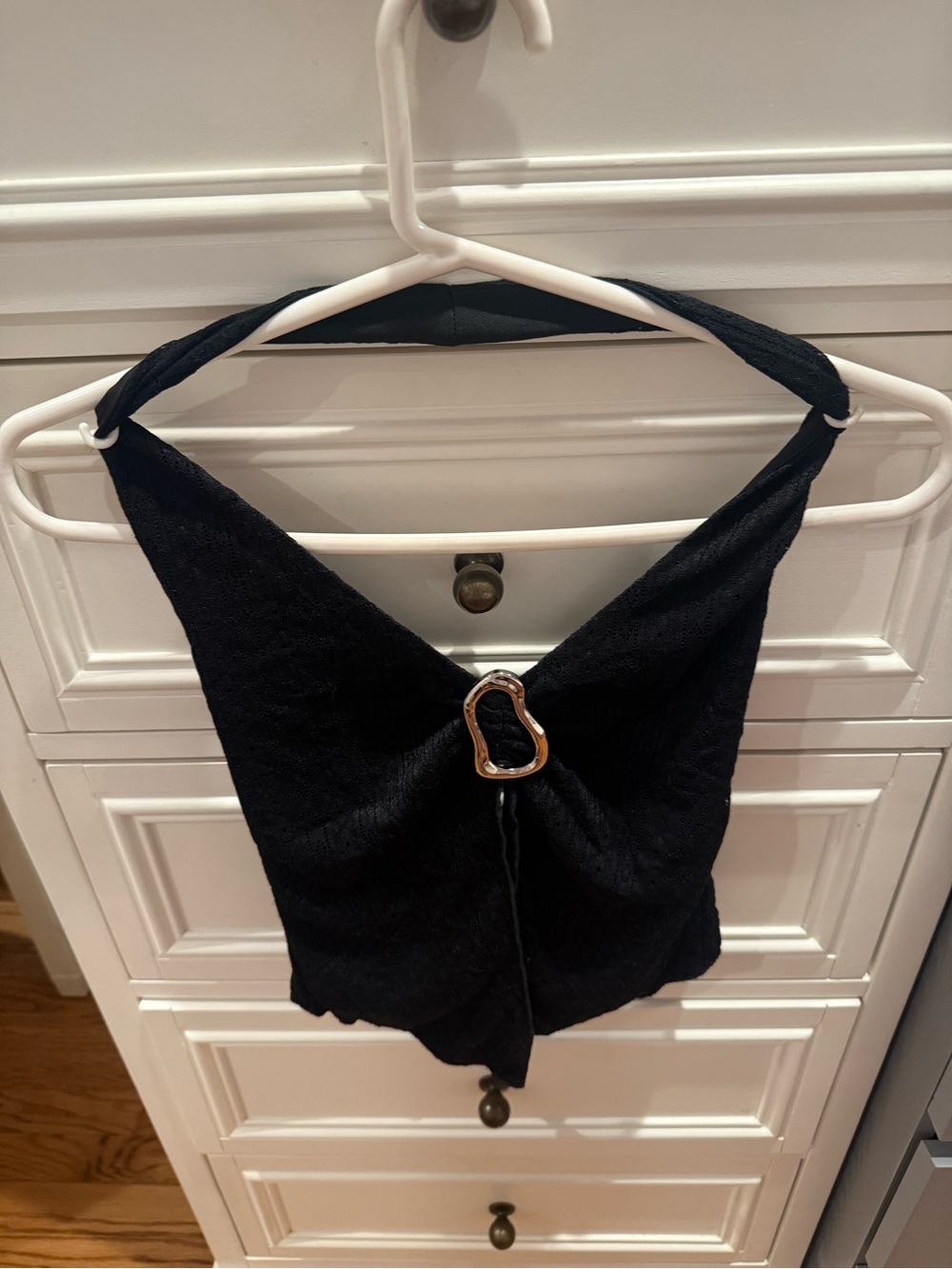 Princess Polly Moderna Halter Lace Top Black US 4